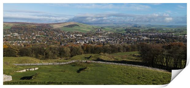 View from Grin Low Hill Print by Clive Wells
