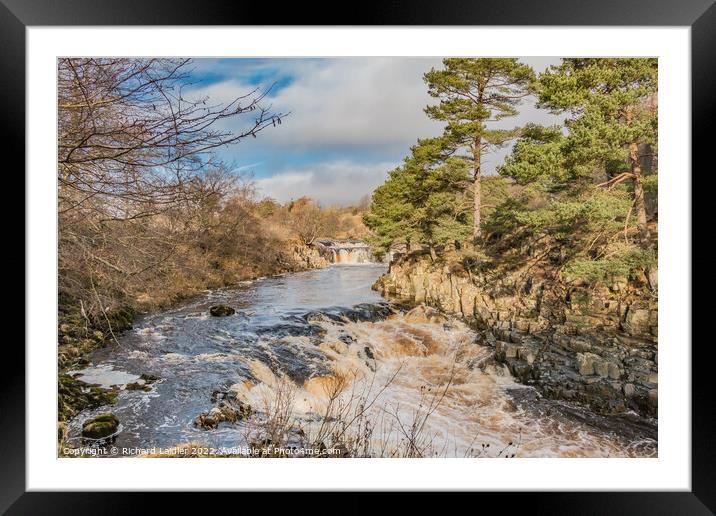 Low Force Waterfall, Teesdale, in Late Winter Sunshine Framed Mounted Print by Richard Laidler