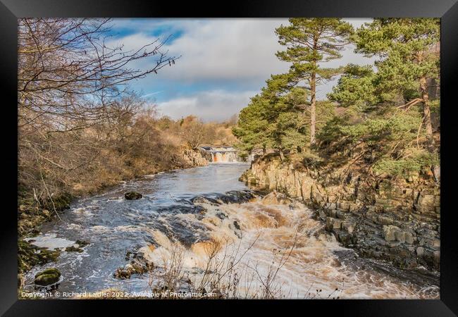 Low Force Waterfall, Teesdale, in Late Winter Sunshine Framed Print by Richard Laidler