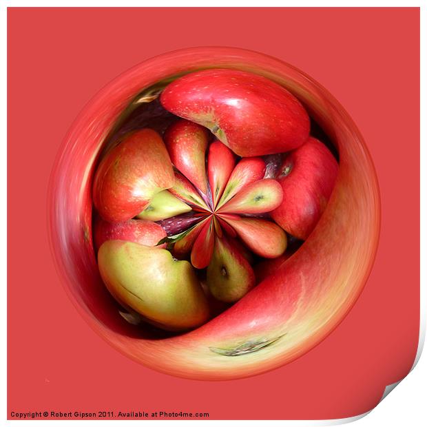 Spherical Paperweight Apple Crush Print by Robert Gipson