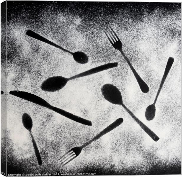 the imprint of some cutlery Canvas Print by Sergio Delle Vedove