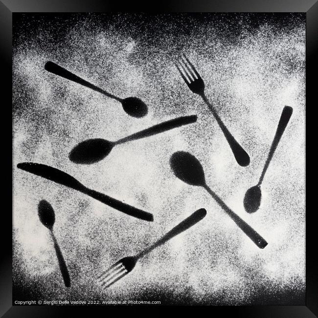 the imprint of some cutlery Framed Print by Sergio Delle Vedove