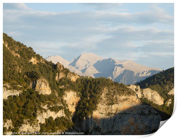 Anisclo Canyon Sunset Print by Stephen Taylor