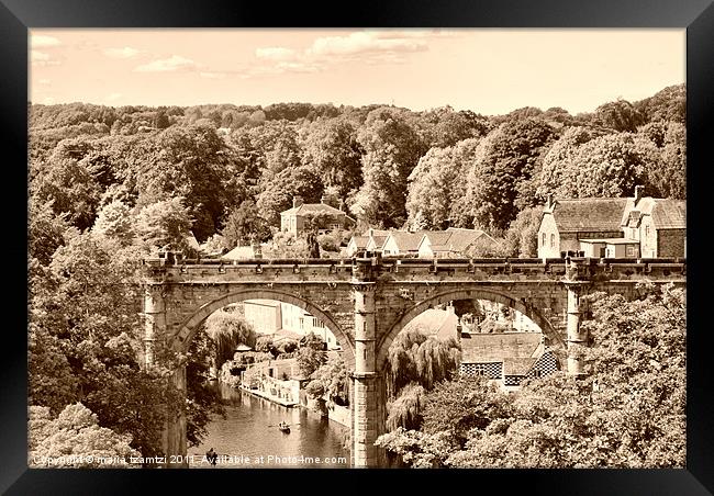 Bridge over River Nidd Framed Print by Maria Tzamtzi Photography