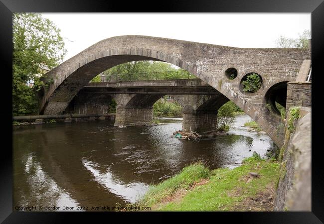 The 'Old Bridge' spanning the River Taff at Pontypridd, South Wales Framed Print by Gordon Dixon