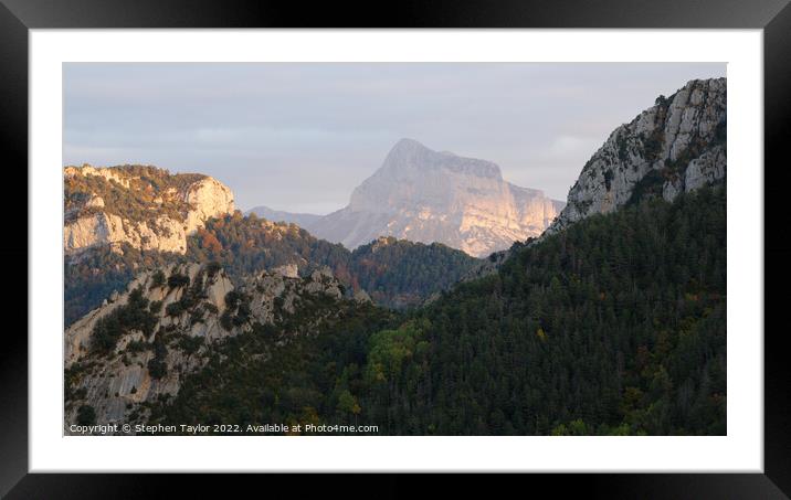 Pena Montanesa Sunset Framed Mounted Print by Stephen Taylor