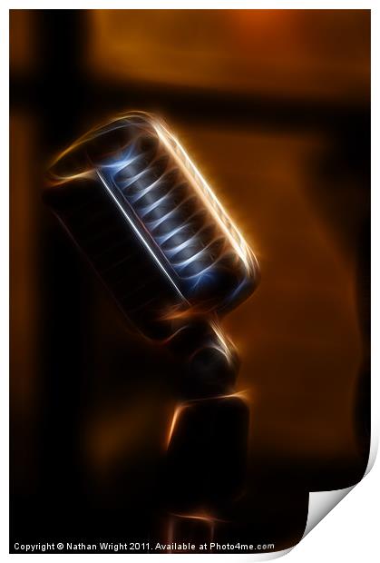 Electric mic Print by Nathan Wright