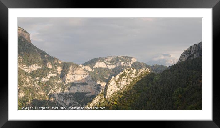 Anisclo Canyon Panorama Framed Mounted Print by Stephen Taylor