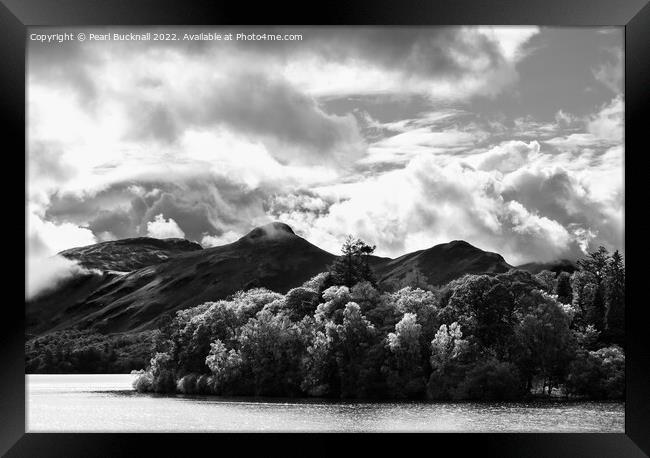 Cat Bells or Catbells Derwentwater Black and White Framed Print by Pearl Bucknall