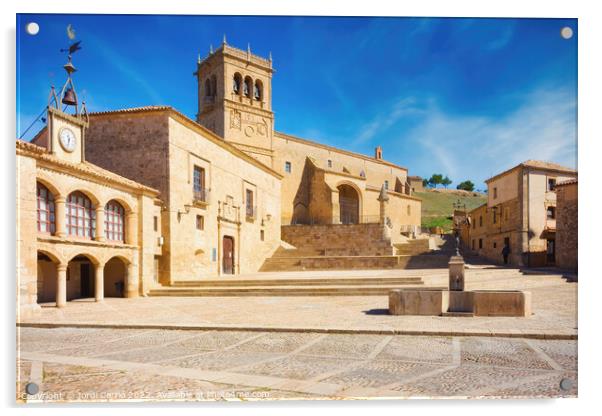 Fifteenth-century architectural complex of Moron of Almazan, Castilla and Leon Acrylic by Jordi Carrio