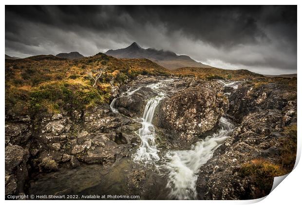 Sligachan Waterfalls Isle of Skye Print by Heidi Stewart