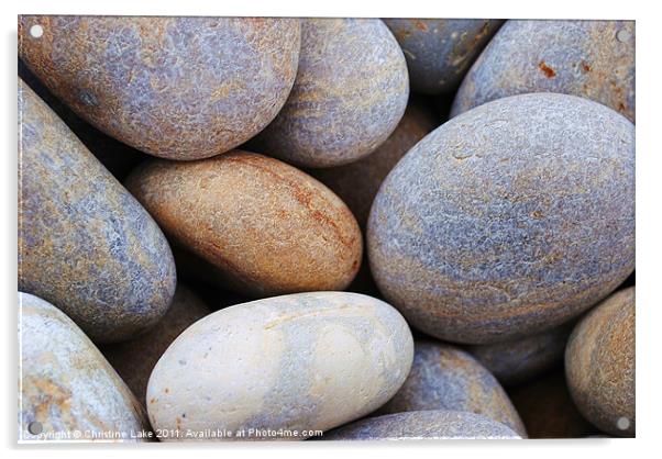 Portland Pebbles Acrylic by Christine Lake