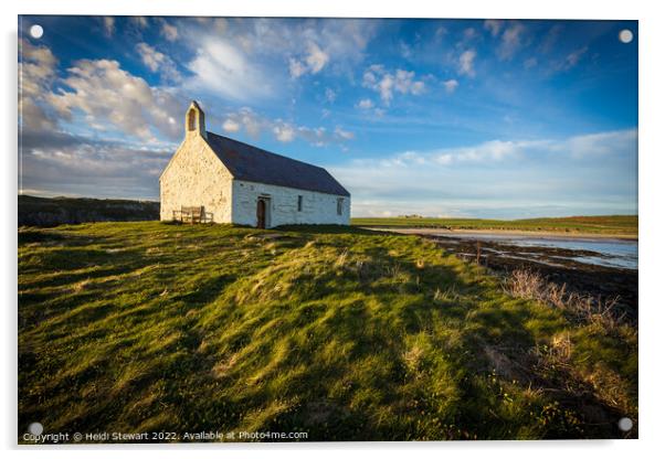 St Cwyfans Church on Anglesey Acrylic by Heidi Stewart