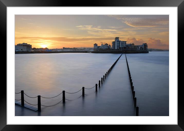 Sunrise at Weston-super-Mare Framed Mounted Print by David Neighbour