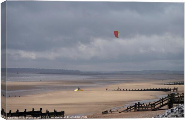 Camber Sands Exposed. Canvas Print by Mark Ward