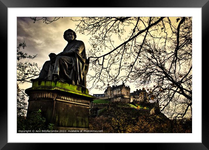 Statue of Sir James Young Simpson Framed Mounted Print by Ann Biddlecombe