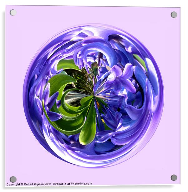 Paperweight Spherical Bluebell Acrylic by Robert Gipson