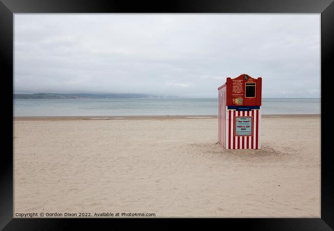 Punch and Judy booth on a deserted Weymouth beach Framed Print by Gordon Dixon