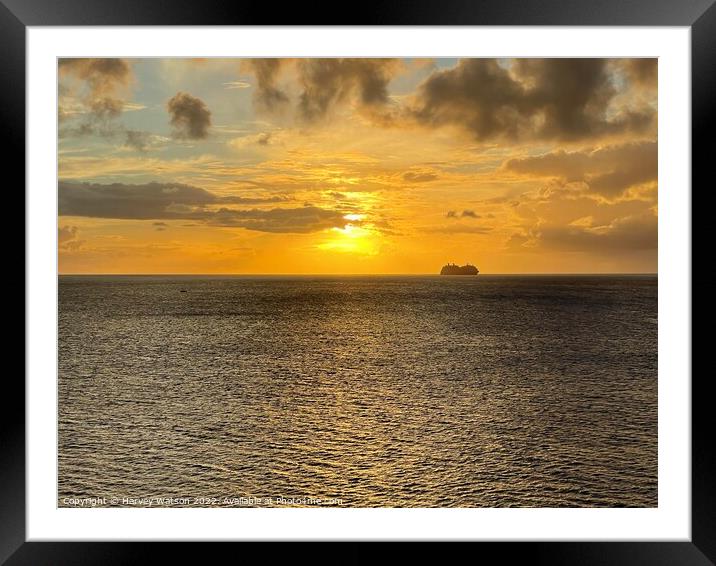 Sailing into the sunset Framed Mounted Print by Harvey Watson