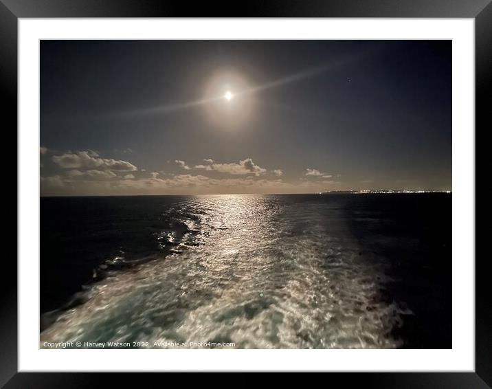Romantic moon  Framed Mounted Print by Harvey Watson