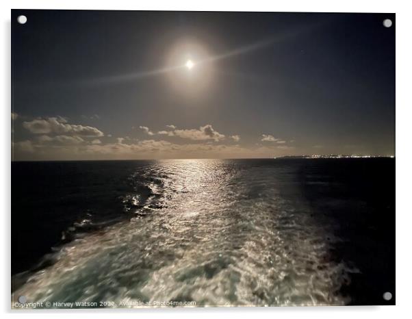 Romantic moon  Acrylic by Harvey Watson