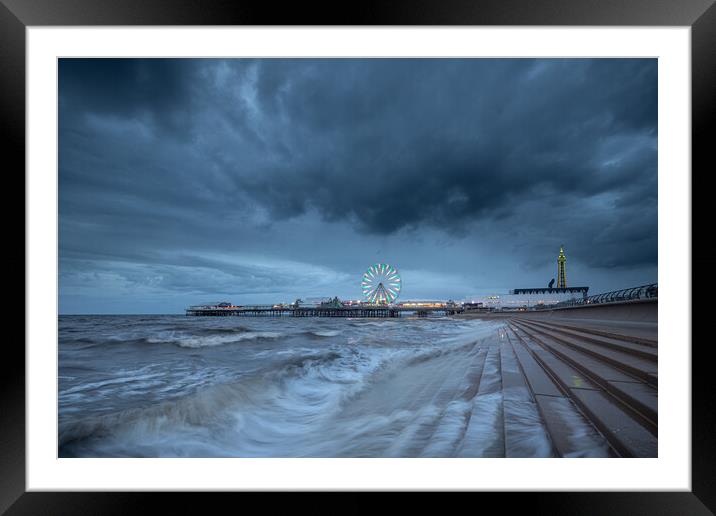 Blackpool Central Pier And Steps Framed Mounted Print by Phil Durkin DPAGB BPE4