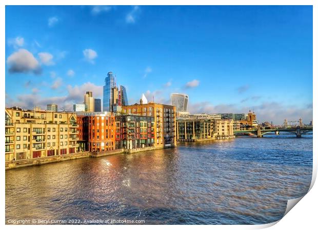 River Thames London  Print by Beryl Curran