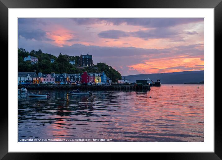 Tobermory harbour at daybreak Framed Mounted Print by Angus McComiskey