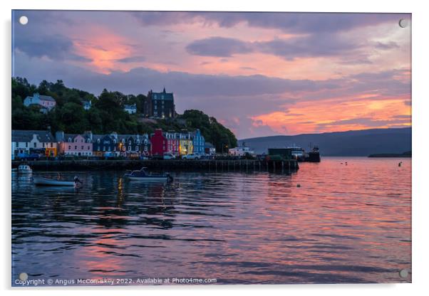 Tobermory harbour at daybreak Acrylic by Angus McComiskey