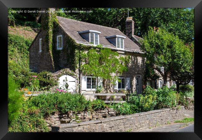 Enchanting Dorset Village Cottage Framed Print by Derek Daniel