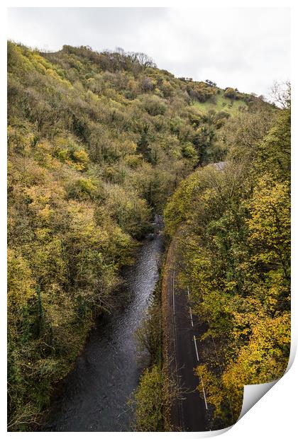 View from Millers Dale Bridge Print by Jason Wells