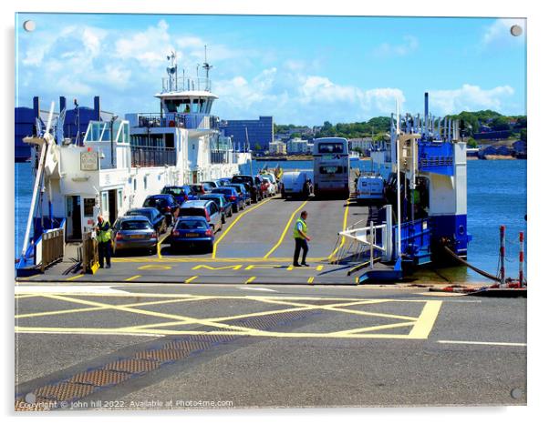 Car Ferry, Torpoint, Cornwall. Acrylic by john hill