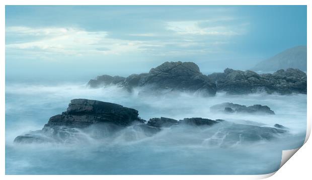 Rocks and waves at Cove  Print by Anthony McGeever