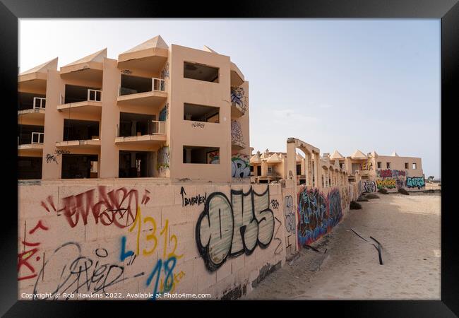 Corralejo Graffiti  Framed Print by Rob Hawkins