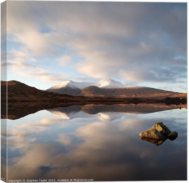 Lochan na h-Achlaise Canvas Print by Stephen Taylor