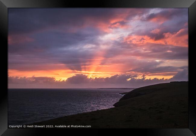 Glamorgan Coast Sunset Framed Print by Heidi Stewart