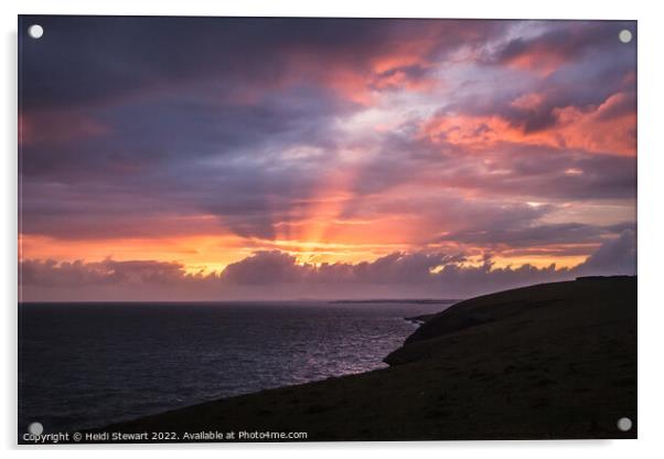 Glamorgan Coast Sunset Acrylic by Heidi Stewart