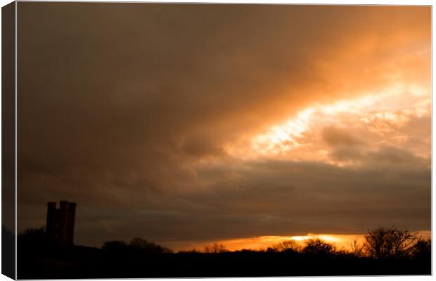 Broadway Tower Sunset Cotswolds Worcestershire Canvas Print by Andy Evans Photos