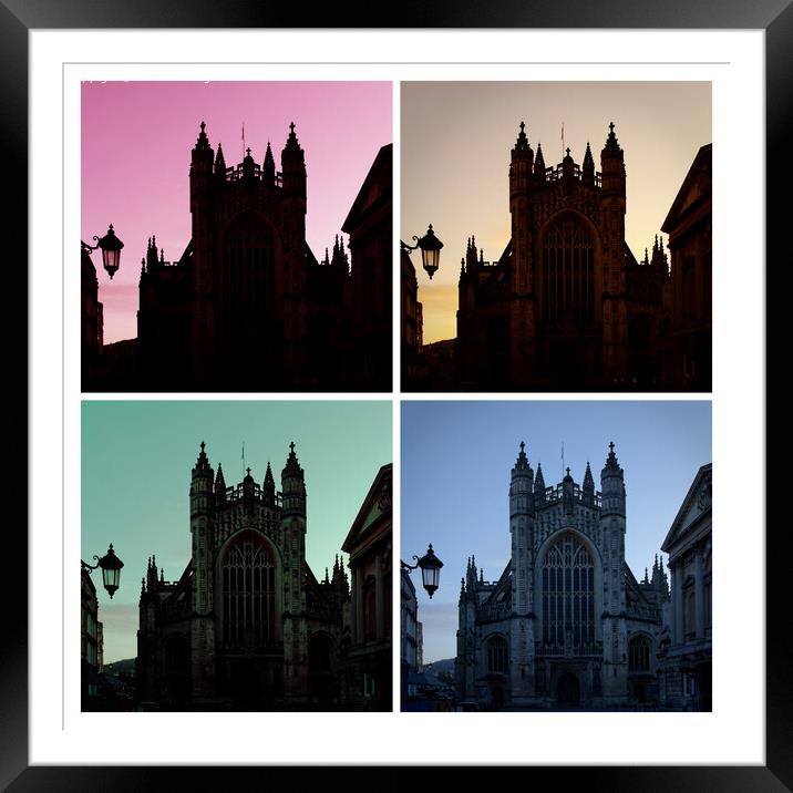Bath Abbey square digital colour art grid Framed Mounted Print by Duncan Savidge