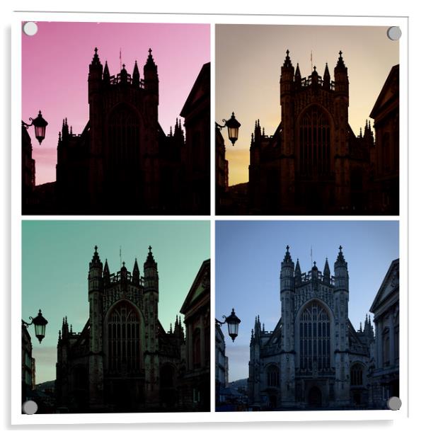 Bath Abbey square digital colour art grid Acrylic by Duncan Savidge