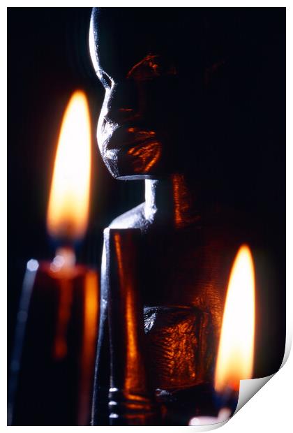 closeup of an african statue Print by youri Mahieu