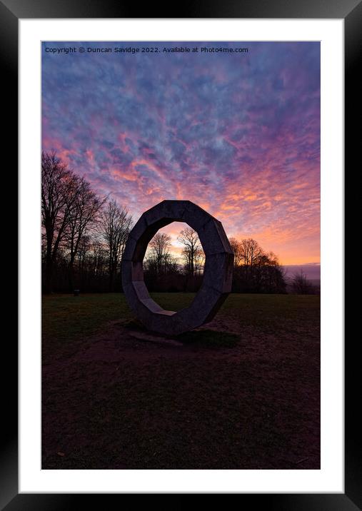 Sunset at Heaven's Gate Longleat portrait ring Framed Mounted Print by Duncan Savidge