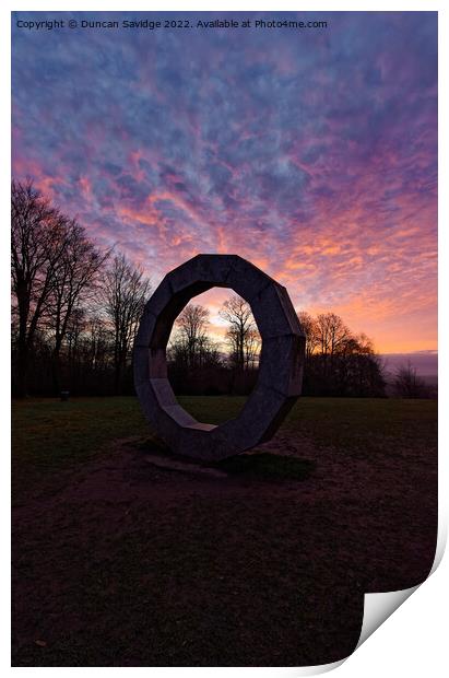 Sunset at Heaven's Gate Longleat portrait ring Print by Duncan Savidge