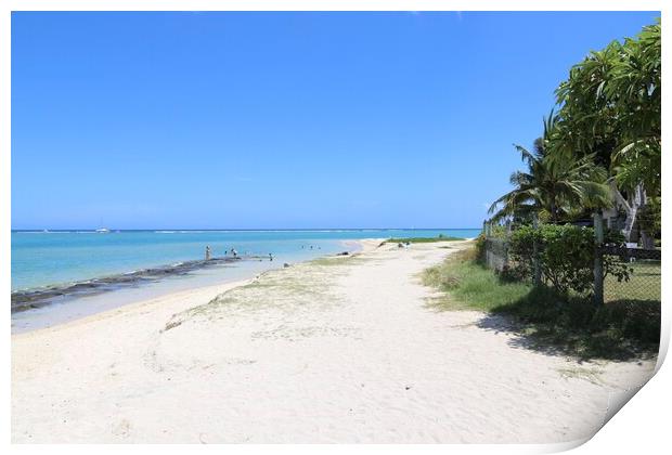 La Preneuse beach Mauritius Print by Gerard Peka