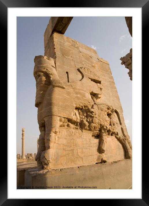 Gate of All Nations or Gate of Xerxes, Persepolis, Iran Framed Mounted Print by Gordon Dixon