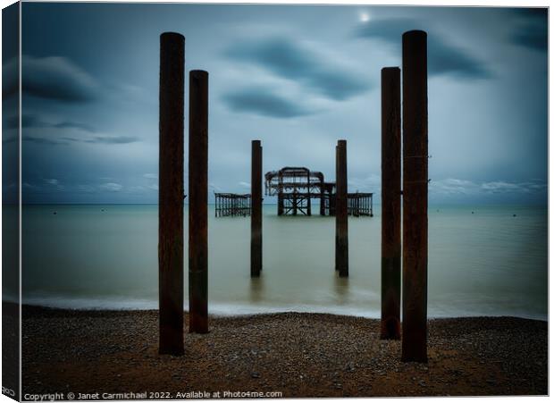 Majestic Ruins of the West Pier Canvas Print by Janet Carmichael
