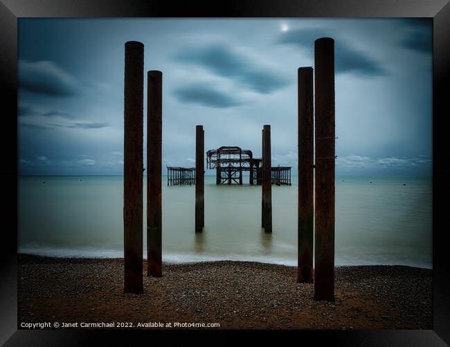 Majestic Ruins of the West Pier Framed Print by Janet Carmichael