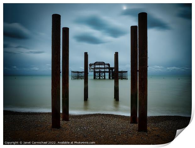 Majestic Ruins of the West Pier Print by Janet Carmichael