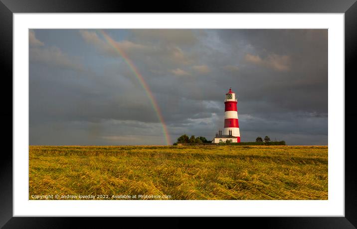 Happisburgh Rainbow  Framed Mounted Print by andrew loveday