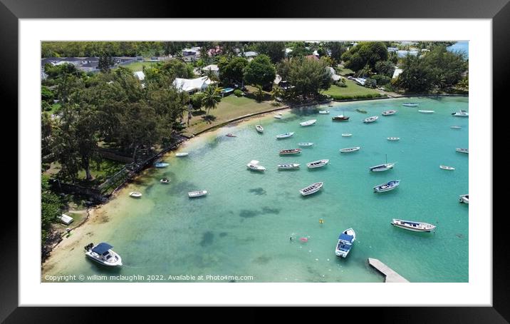 Outdoor ocean,  Grand Gaube,mauritius Framed Mounted Print by liam mclaughlin
